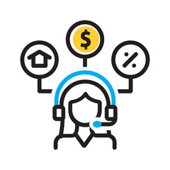 Vector multi color icon for Dealer support