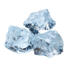 Obraz premium Three ice cubes stacked on top of each other against a completely black background