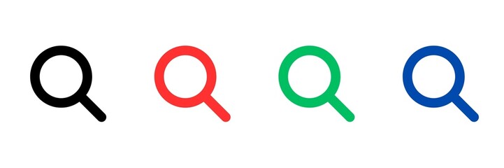 Set of magnifying glass icons, set of search symbols, set of searching sign, lens icons set 