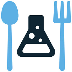Food lab testing icon vector for quality control, nutrition, and safety analysis. Great for illustrating food science, agricultural research, and product development.