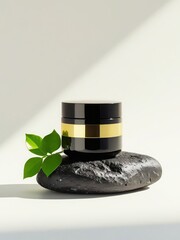 Minimalist Skincare Product Display with Natural Elements