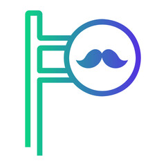 barbershop Line Gradient Icon