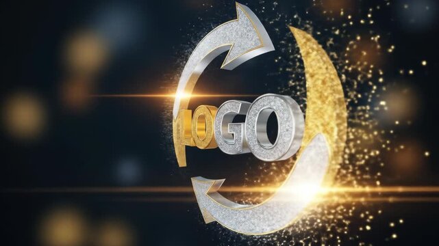 Glittering Logo Reveal: Dynamic Brand Animation with Circular Arrows