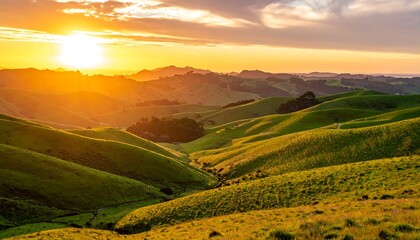 Sunrise over rolling hills (3)