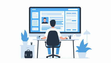 Flat vector illustration of a web developer