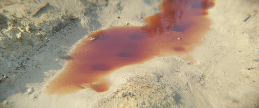 Toxic mine drainage waters and pyrite 4K anamorphic video