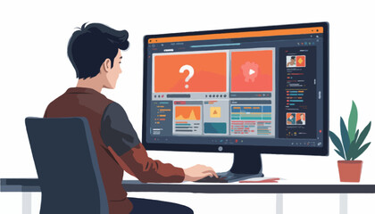 Flat vector illustration of a web developer