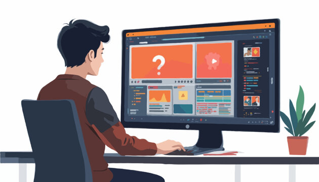 Flat vector illustration of a web developer