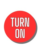 red turn-on button