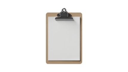 Clean clipboard with blank white paper ready for your notes or designs