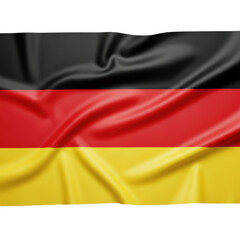Naklejka premium A realistic depiction of the german flag, featuring its black, red, and gold stripes with natural fabric folds. Ideal for national identity, sports, or international themes.