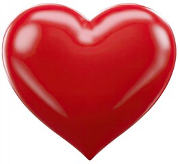 A glossy, vibrant red heart shape