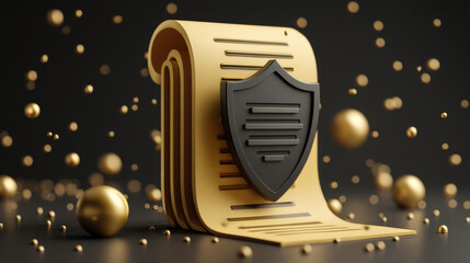 Comprehensive security and protection concept featuring shield digital document cybersecurity system encryption firewall antivirus threat detection data security privacy protection