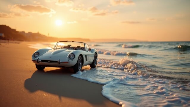 Beach car leisure scene