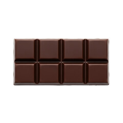 Fototapeta premium A glossy, rectangular dark chocolate bar, neatly divided into eight squares. Perfect for food related designs, confectionery promotions, or sweet treat concepts.