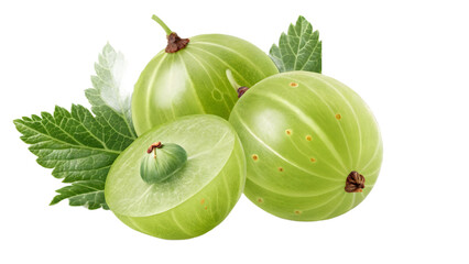  Fresh Indian gooseberry (amla) PNG on transparent background, perfect for health food packaging, menus, and wellness designs.
