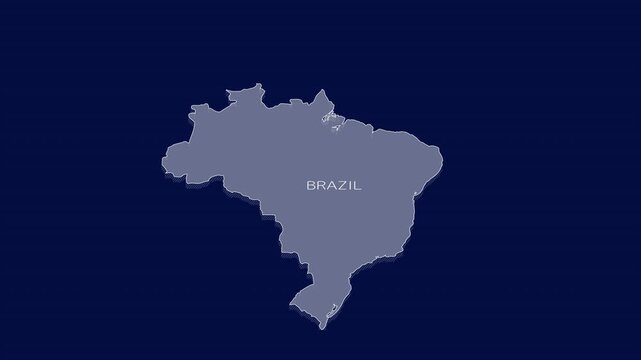 Geographic infographic element - animated map of Brazil