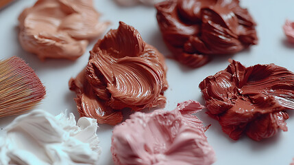 View of a Used Textured Brush with Paint Residue