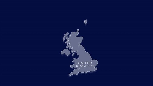 Geographic infographic element - animated map of the United Kingdom