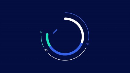 Business infographic element - animated circle chart with percentage figures - Powered by Adobe