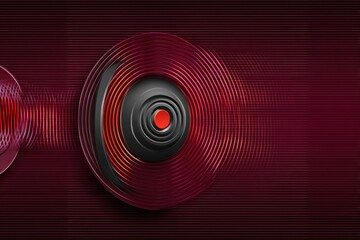 Abstract digital design with concentric circles and flowing lines
