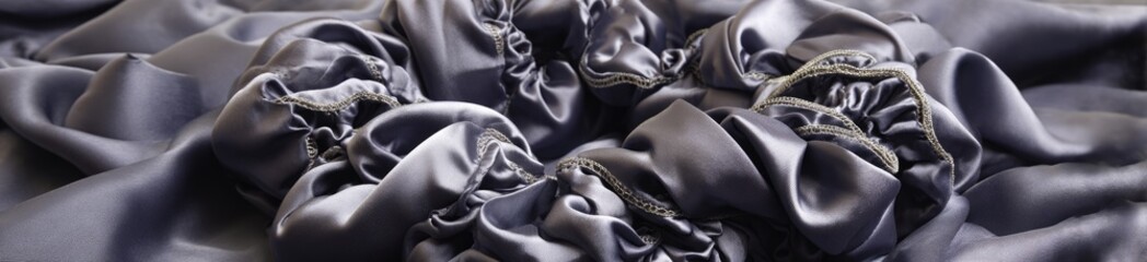Draped, dark gray fabric folds