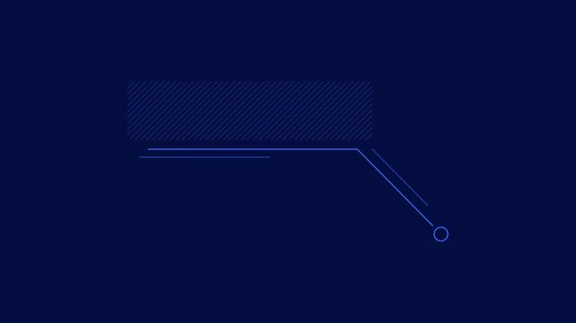 Infographic element - animated striped callout box with slanted line below