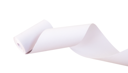 roll of toilet tissue isolated on white background