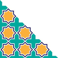 Geometric corner decoration in Arabic style