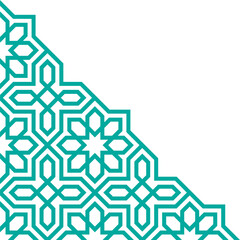 Geometric corner decoration in Arabic style