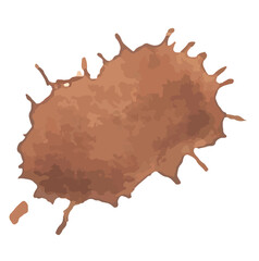 Hand Painted Watercolor Coffee Stain. Vector element suitable for café and menu design.