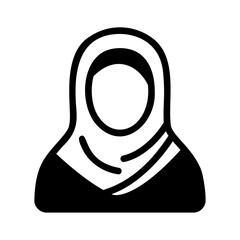 Hijab icon for traditional Islamic women’s clothing and head covering