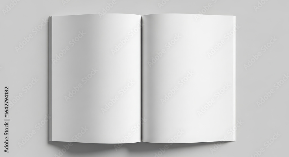 Wall mural ai generated image of open blank book isolated on white background