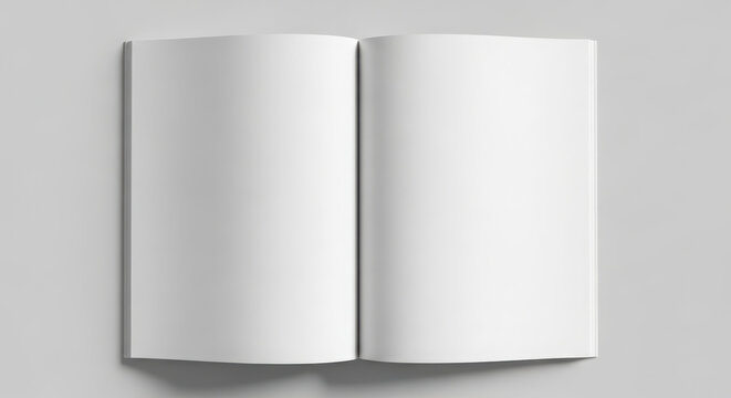 Ai generated image of open blank book isolated on white background