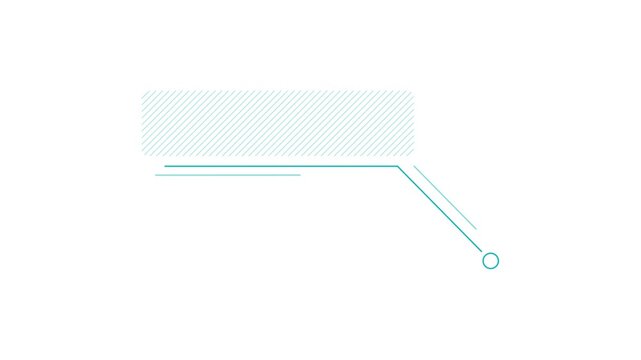 Animated design element - striped callout box with slanted line below