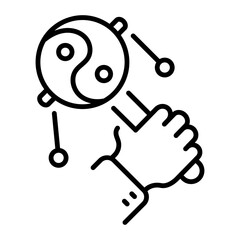 A linear style icon representing chinese drum  