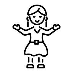 A linear style icon representing scottish kilt