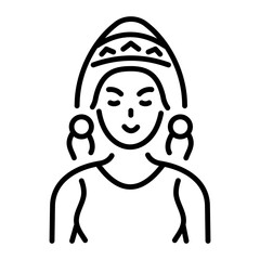 An outline style icon depicting alpaca chullo  