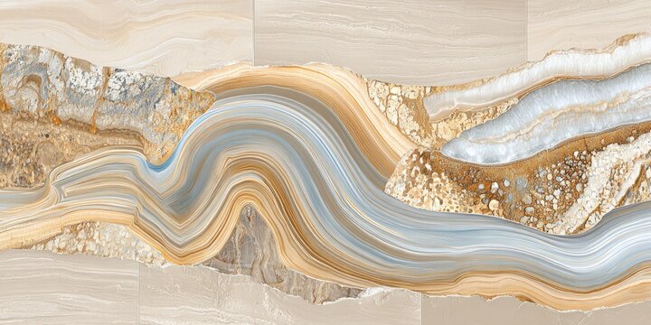 Beige and blue marble pattern - Powered by Adobe