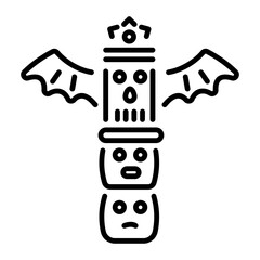 An outline style icon depicting totem pole  