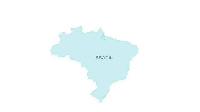 Animated element for geographic infographics - map of Brazil