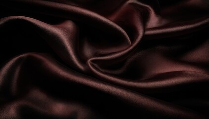 Obraz premium Dark brown satin fabric folds