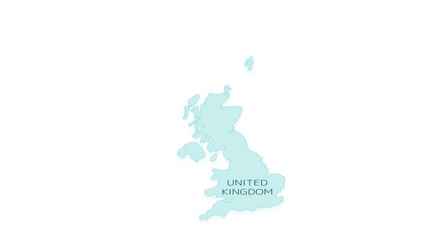 Animated element for geographic infographics - map of the United Kingdom