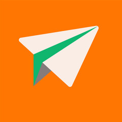 Minimal Paper Airplane Vector Illustration