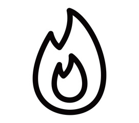 シンプルな火のアイコン　炎　燃える　熱い　熱　火災　情熱　可燃　燃焼　炎上　点火　マーク　やる気
