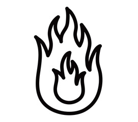 シンプルな火のアイコン　炎　燃える　熱い　熱　火災　情熱　可燃　燃焼　炎上　点火　マーク　やる気
