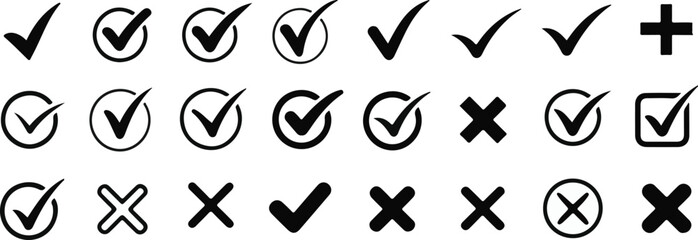 check mark icon set, tick mark icon set