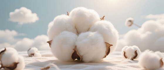 Soft fluffy cotton detail close-up