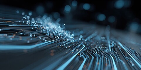 Abstract circuit board close-up.  Complex digital design