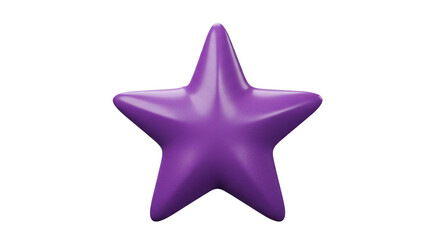 Obraz premium A bright purple five-pointed star, rendered in three dimensions with a soft, rounded appearance, signifies top-tier quality.